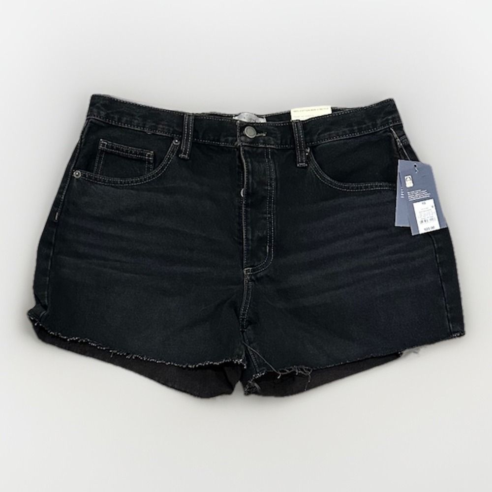 Universal Threads Women's Mid-Rise 90's Baggy 4" Shorts, Black, Size 10, New